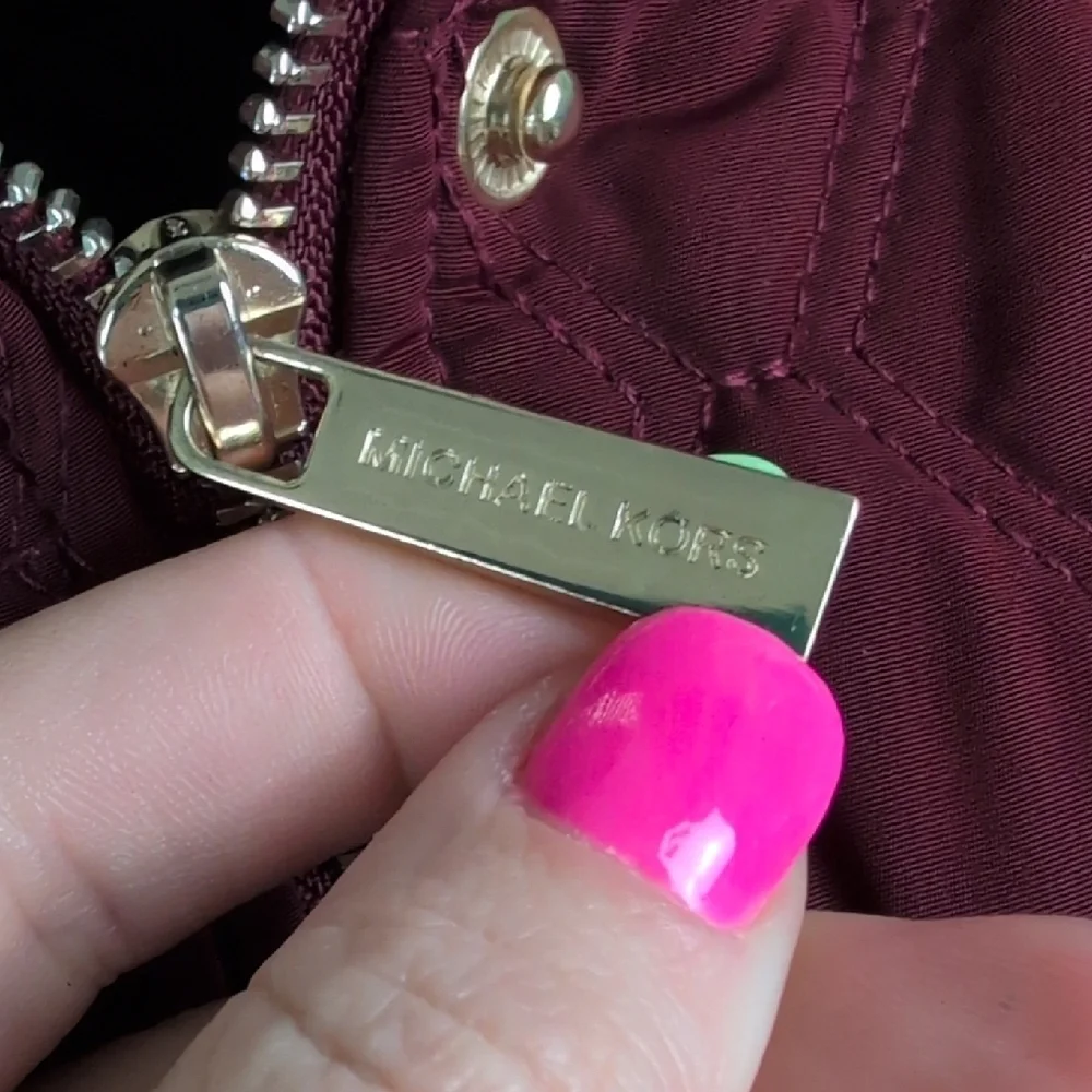 Michael Kors Maroon Puffer Jacket with Quilted Design‎